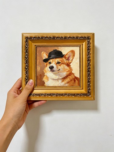 Corgi wearing black - corgi, hat