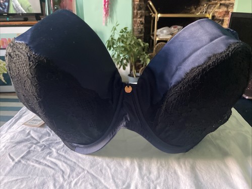 Blue black lace bra - blue, ariana