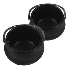  2 Pcs Dollhouse Decoration Small Cauldron Pots Halloween Miniatures