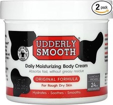 Udderly Smooth Udder Cream, Skin Moisturizer, 12 Ounce Jar (Pack of 2)