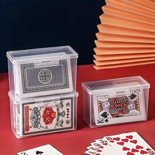 3pcs clear playing card box - clear,