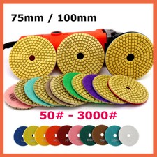 75mm 100mm WET Diamond Polishing Pads Concrete Granite Marble 50-3000 Grits