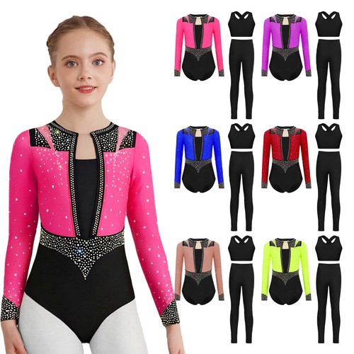 Girls gymnastics leotards long - girls,
