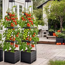 Climbing Plant Support Trellis Rack Plant Pot Raised Bed Veg Planter Growing Kit
