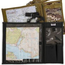 Military Folding Map Case Waterproof Army Hiking Outdoor Black Camo MTP