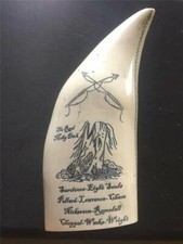 Whale tooth scrimshaw resin replica " REAL MOBY DICK" fine details Dave Bolling