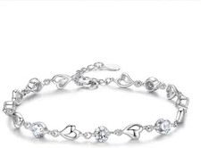 Crystal Linked Bracelet Heart