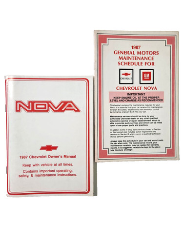 1987 chevy nova owner manual - 1987,