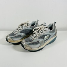 Skechers Shape Ups Light Blue Silver Womens Lace Up Trainers UK 3 EU 36 US 6