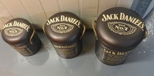 JD Whiskey Black Metal Stool Padded Storage Seats Retro Vintage 32cm 37cm 44cm