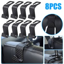 8x Black Carbon Fiber Auto Back Seat Headrest Hook Storage Hook Tool Accessories