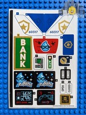Lego City STICKER SHEET ONLY for Lego set 60317 Police Chase at the Bank - New
