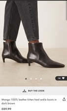 Mango 100% leather kitten heel