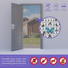 Heavy Duty Aluminium Chain Fly Screen 90x214.5cm Door Bug Insect Curtain New
