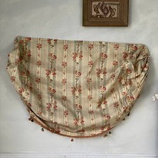 Ciel de lit 2 fabric pieces c 1910 printed cotton floral stripe textiles The Te