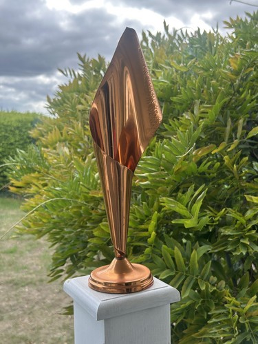 Vintage copper vase fluted - vintage,