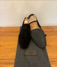 Berluti Men’s Suede Loafers In Black Size Uk 8.5 Made In Italy