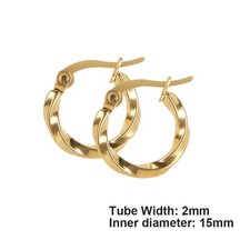 9CT GOLD CREOLE TWISTED HOOP