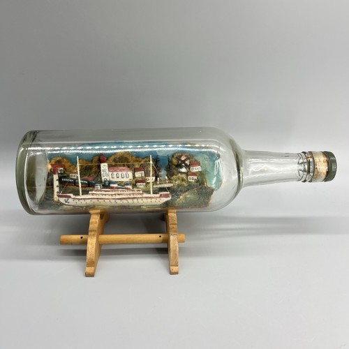 Vintage large ship bottle - ship,