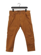 DOCKERS Men's Trousers W 34 in Brown Cotton with Elastane, Polyester Chino