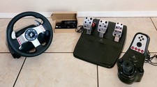 Logitech G27 Force Feedback Racing Steering Wheel Pedals Shifter Cord PS3 PC 