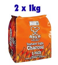 Big K Instant Light Lumpwood Charcoal for Outdoor Barbecue Cookouts 2KG - 4KG