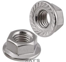 M6 M8 M10 M12 M16 M20 FLANGED NUTS SERRATED FLANGE NUT METRIC ZINC PLATED STEEL