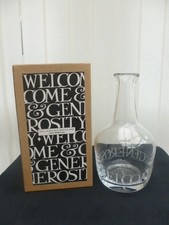 Emma Bridgewater Black Toast Tall Glass Old Bottle Vase Welcome & Generosity New