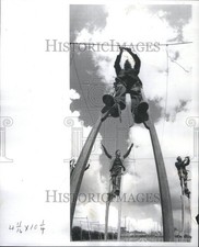 1964 Press Photo Stiltman like
