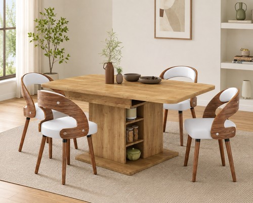 5pcs extendable dining table - dining,