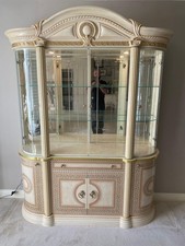 Luxury Aida Italian Cream & Gold 4 Door Display Cabinet by Camel Group
