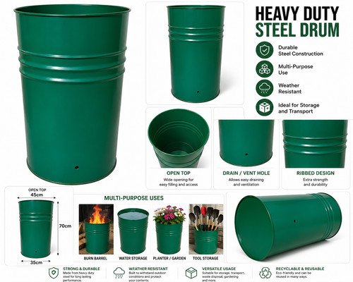 Heavy duty steel drum - duty,