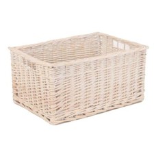 White Wash Storage Wicker Open Baskets