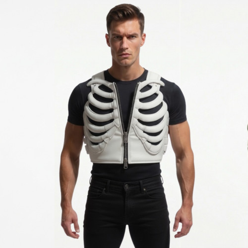 White skeleton rib - cage, vest