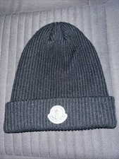 Moncler Men's Wool Beanie Hat Black One Size