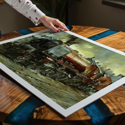 Steam locomotive artwork - artwork, a3