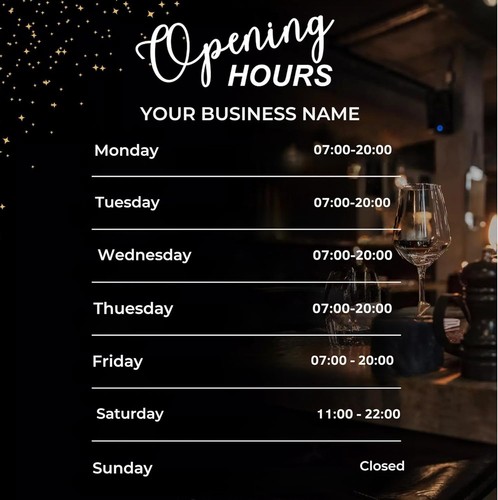 Personalised opening hours - opening,