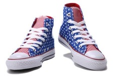 BRAND NEW MANY SIZES CONVERSE CHUCK TAYLOR ALL STAR BLUE WHITE STAR RED HI TOPS