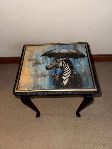 Hand painted decoupage side - painted,