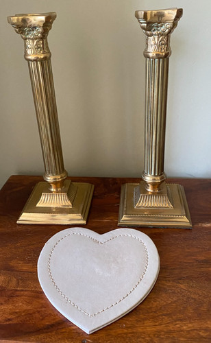 Pair vintage solid brass - pair,