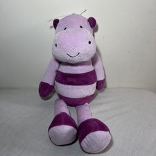 M&S Hippo Plush Soft Toy Hana Hippo Purple Stripes 12” Lilac Mix Hanging