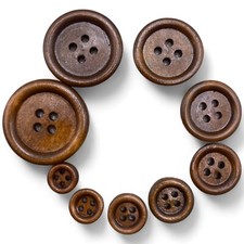Brown Wooden Buttons 9mm to