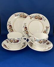 VINTAGE BARKER BROS STAFFORDSHIRE RUSSET GLOW TRIOS 2 CUPS, SAUCERS, SIDE PLATES
