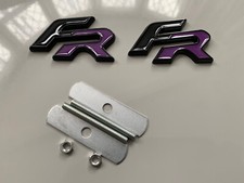Gloss Purple Metal FR Rear + Front Grill Badge Leon Ibiza Ateca Seat Arona Black