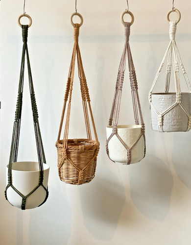 Macrame plant hanger - plant, no