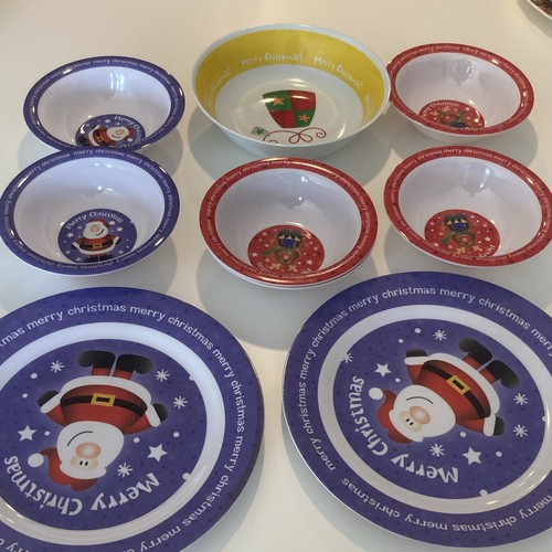 7pc melamine christmas - melamine,
