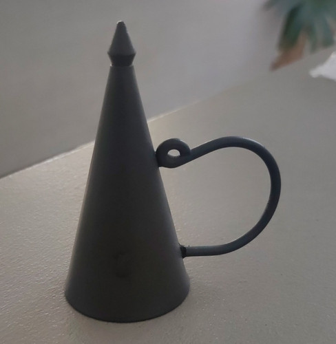 Black matte metal cone - matte, candle