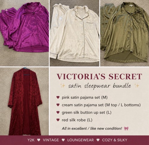 Satin y2k sleepwear bundle - satin,