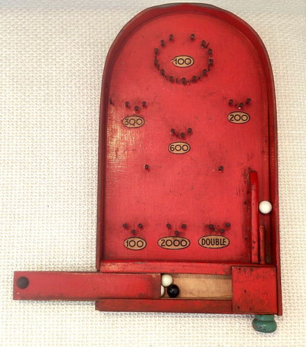 Antique wood bagatelle game - antique,