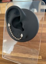 18K Yellow Gold Double Piercing Pear Diamond Loop Earring Anita Ko